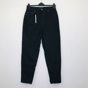 ASOS Women's 28x30 Jeans Black Mom Tapered Leg High Waist Solid Cotton NWT A